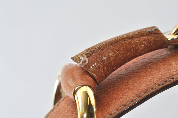 Authentic GUCCI Horsebit Shoulder Hand Bag GG Canvas Leather 115867 Brown 0100J