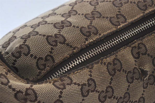 Authentic GUCCI Horsebit Shoulder Hand Bag GG Canvas Leather 115867 Brown 0100J