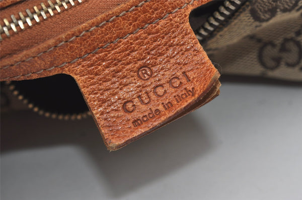 Authentic GUCCI Horsebit Shoulder Hand Bag GG Canvas Leather 115867 Brown 0100J