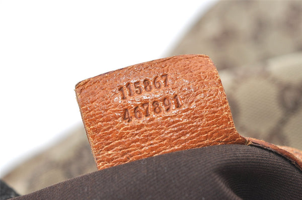 Authentic GUCCI Horsebit Shoulder Hand Bag GG Canvas Leather 115867 Brown 0100J