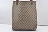 Authentic GUCCI Web Sherry Line Shoulder Tote Bag GG PVC Leather Brown 0101J