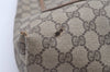 Authentic GUCCI Web Sherry Line Shoulder Tote Bag GG PVC Leather Brown 0101J