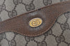 Authentic GUCCI Web Sherry Line Shoulder Tote Bag GG PVC Leather Brown 0101J