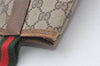 Authentic GUCCI Web Sherry Line Shoulder Tote Bag GG PVC Leather Brown 0101J