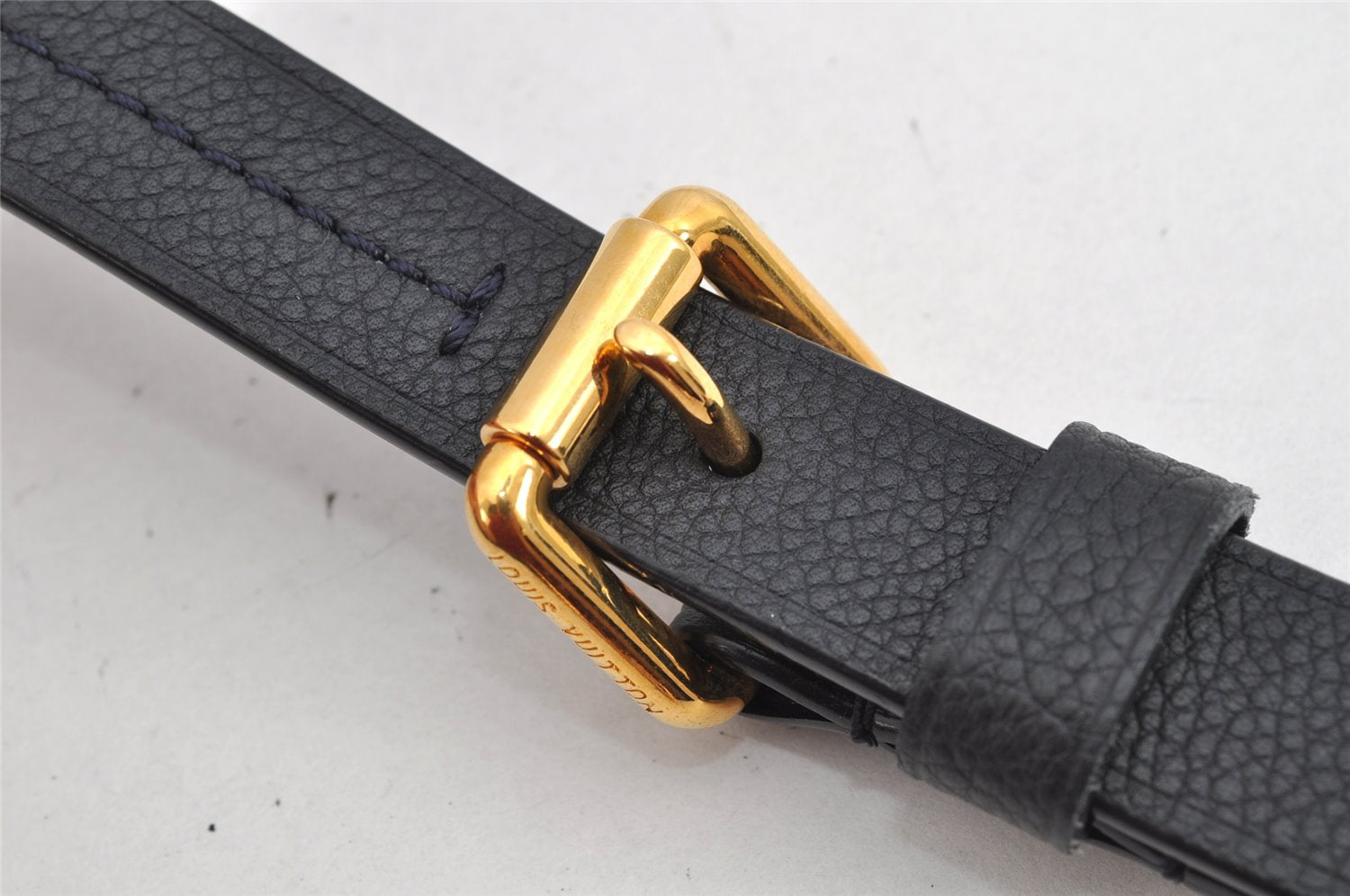 Authentic Louis Vuitton Leather Shoulder Strap Navy Blue 41.1-49.2