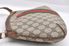 Authentic GUCCI Web Sherry Line Shoulder Cross Bag GG PVC Leather Brown 0104J