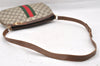Authentic GUCCI Web Sherry Line Shoulder Cross Bag GG PVC Leather Brown 0104J