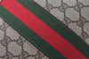 Authentic GUCCI Web Sherry Line Shoulder Cross Bag GG PVC Leather Brown 0104J