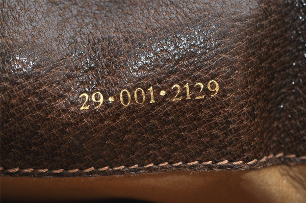 Authentic GUCCI Web Sherry Line Shoulder Cross Bag GG PVC Leather Brown 0104J