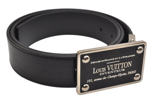 Auth Louis Vuitton Ceinture Inventeur Reversible Belt Black 35.4" M6820 LV 0104K