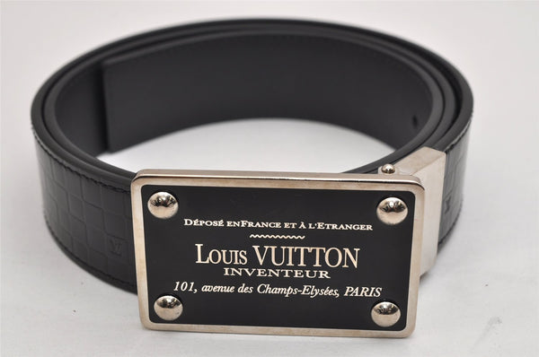 Auth Louis Vuitton Ceinture Inventeur Reversible Belt Black 35.4" M6820 LV 0104K