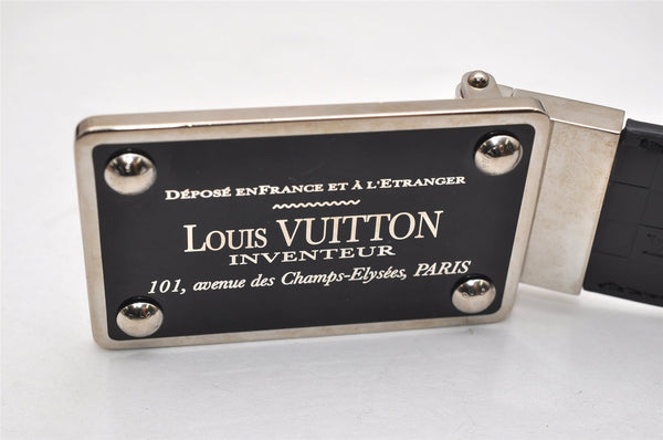 Auth Louis Vuitton Ceinture Inventeur Reversible Belt Black 35.4" M6820 LV 0104K