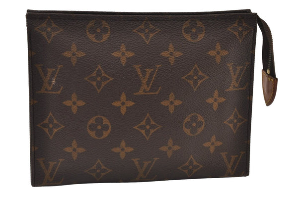 Auth Louis Vuitton Monogram Poche Toilette 19 M47544 Cosmetics Pouch Junk 0105J