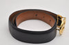 Authentic GUCCI Interlocking G Belt Leather 77.5-82.5cm 30.5-32.5" Black 0105K