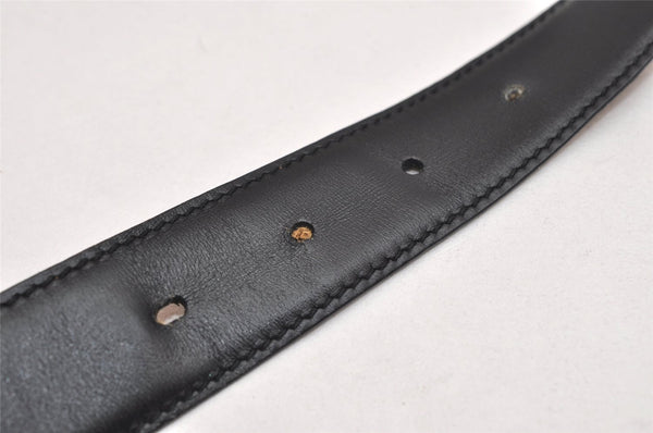 Authentic GUCCI Interlocking G Belt Leather 77.5-82.5cm 30.5-32.5" Black 0105K