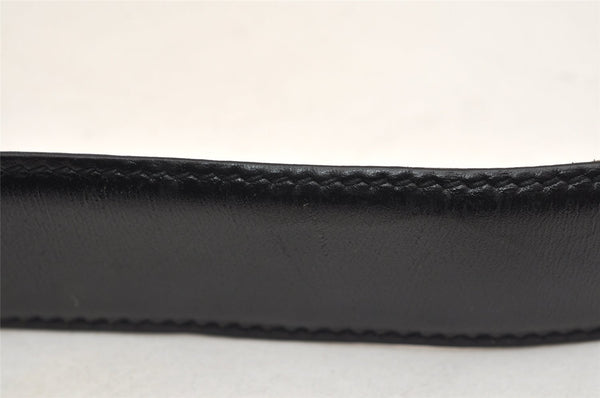 Authentic GUCCI Interlocking G Belt Leather 77.5-82.5cm 30.5-32.5" Black 0105K