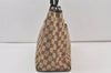 Authentic GUCCI Web Sherry Line Tote Bag GG Canvas Leather 145758 Brown 0106K