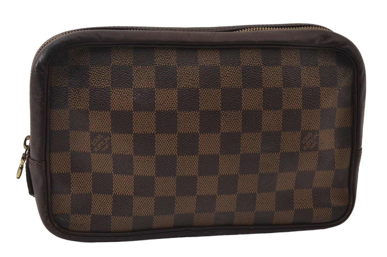 Authentic Louis Vuitton Damier Trousse Toilette Clutch Hand Bag N47623 LV 0107J