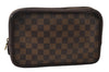 Authentic Louis Vuitton Damier Trousse Toilette Clutch Hand Bag N47623 LV 0107J