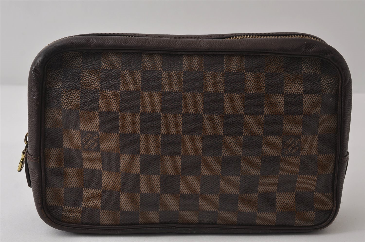 Authentic Louis Vuitton Damier Trousse Toilette Clutch Hand Bag N47623 LV 0107J