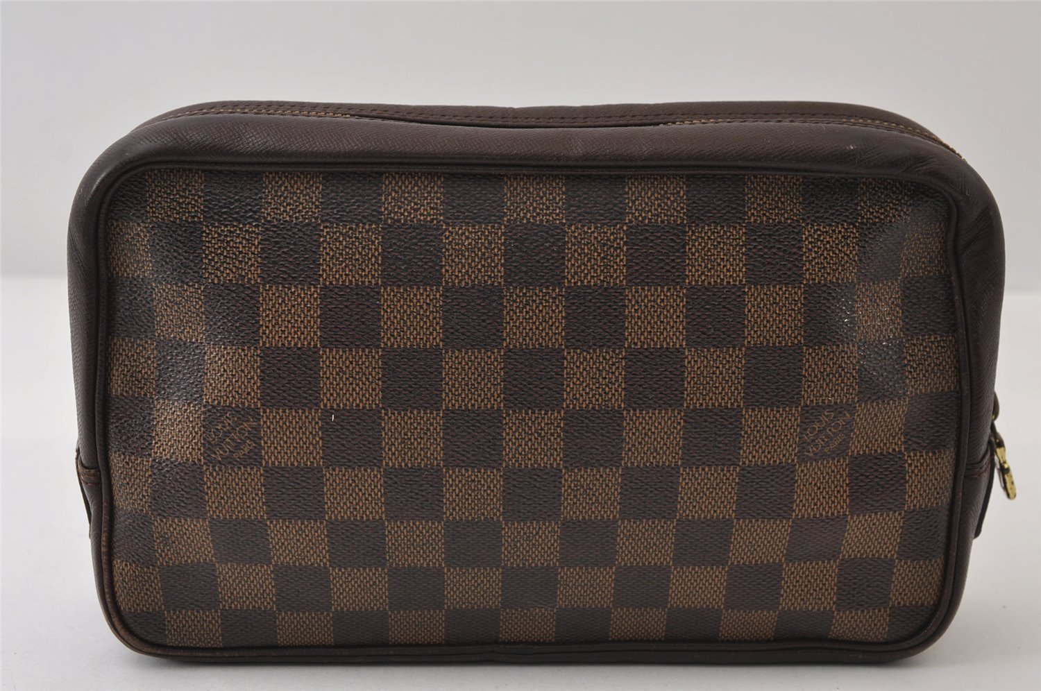Authentic Louis Vuitton Damier Trousse Toilette Clutch Hand Bag N47623 LV 0107J