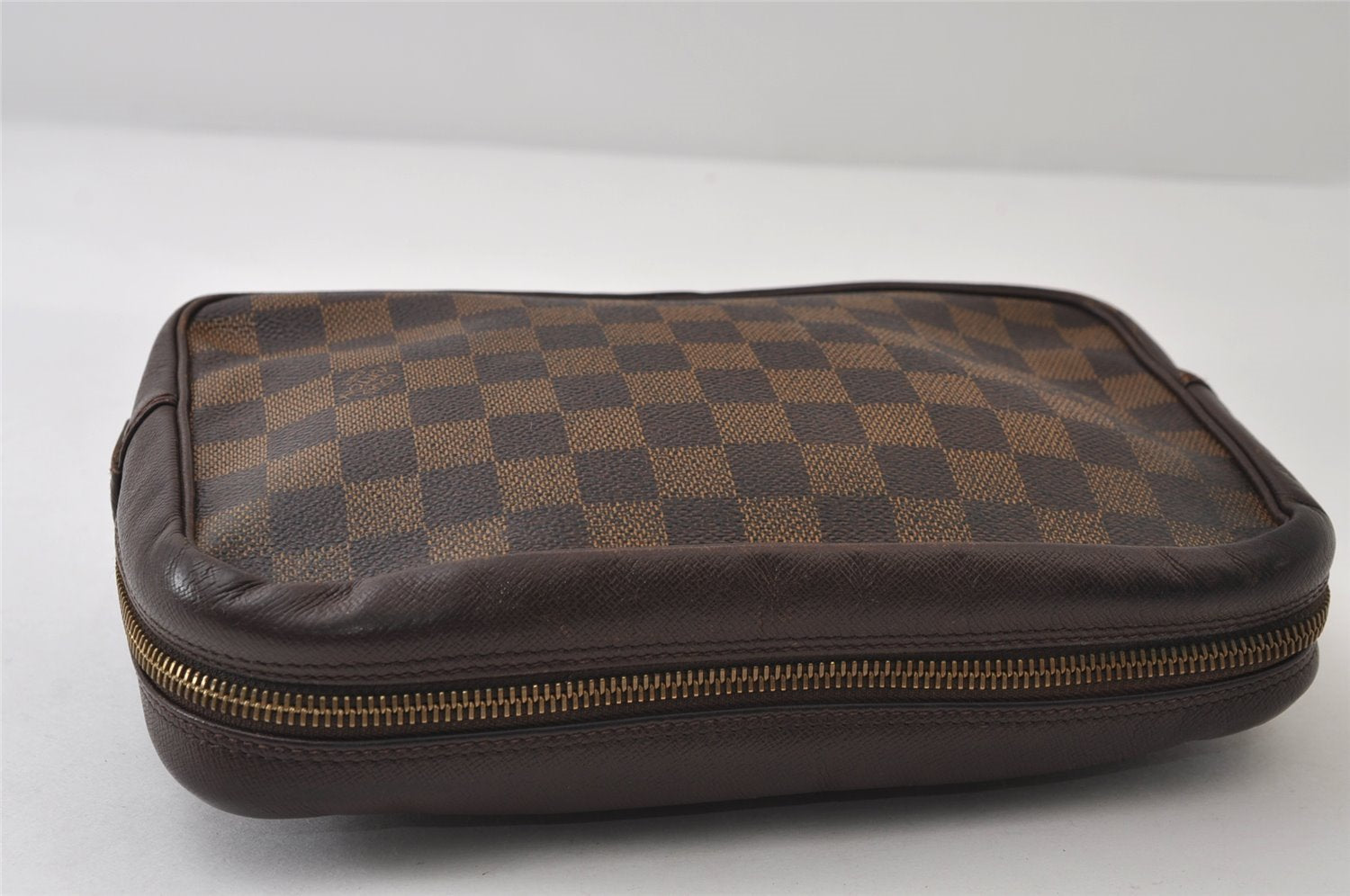 Authentic Louis Vuitton Damier Trousse Toilette Clutch Hand Bag N47623 LV 0107J