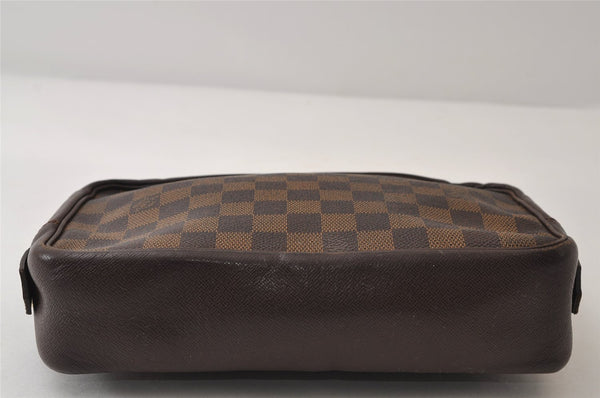 Authentic Louis Vuitton Damier Trousse Toilette Clutch Hand Bag N47623 LV 0107J