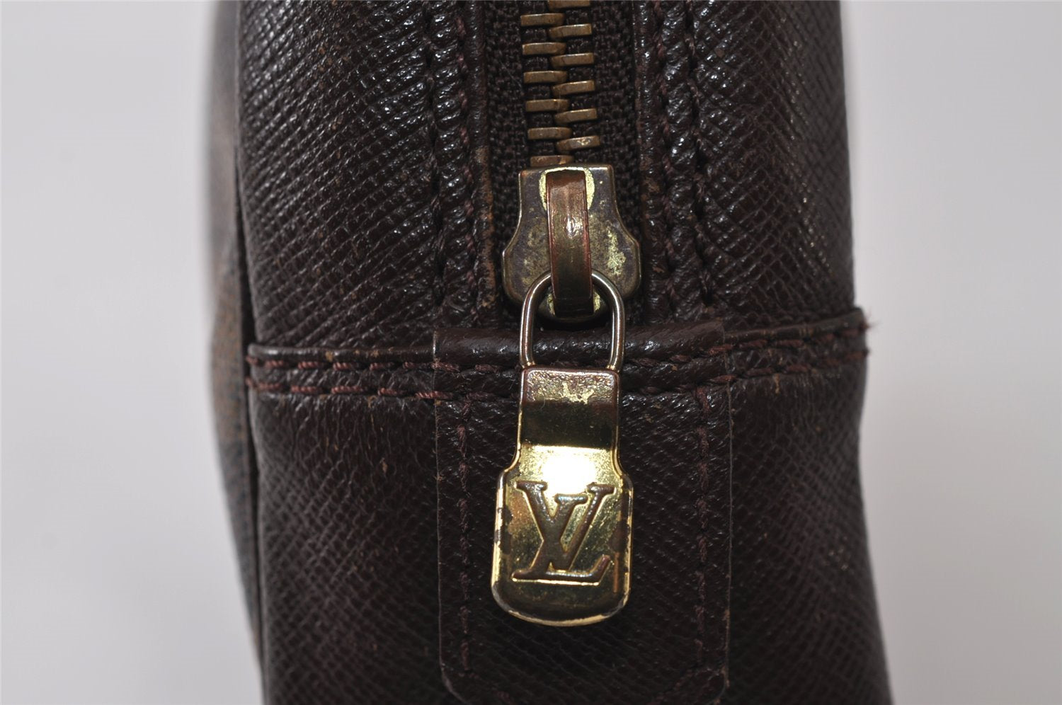 Authentic Louis Vuitton Damier Trousse Toilette Clutch Hand Bag N47623 LV 0107J