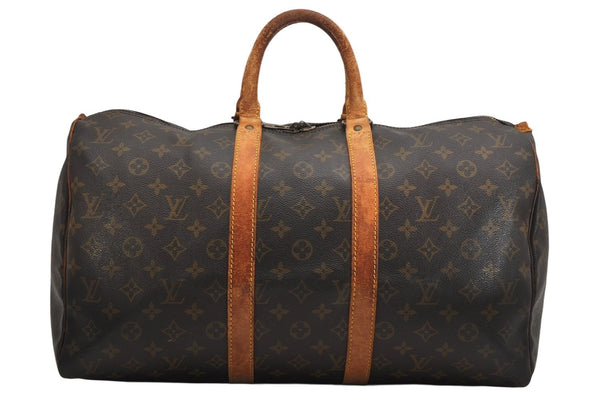 Authentic Louis Vuitton Monogram Keepall 45 Travel Boston Bag M41428 LV 0107K