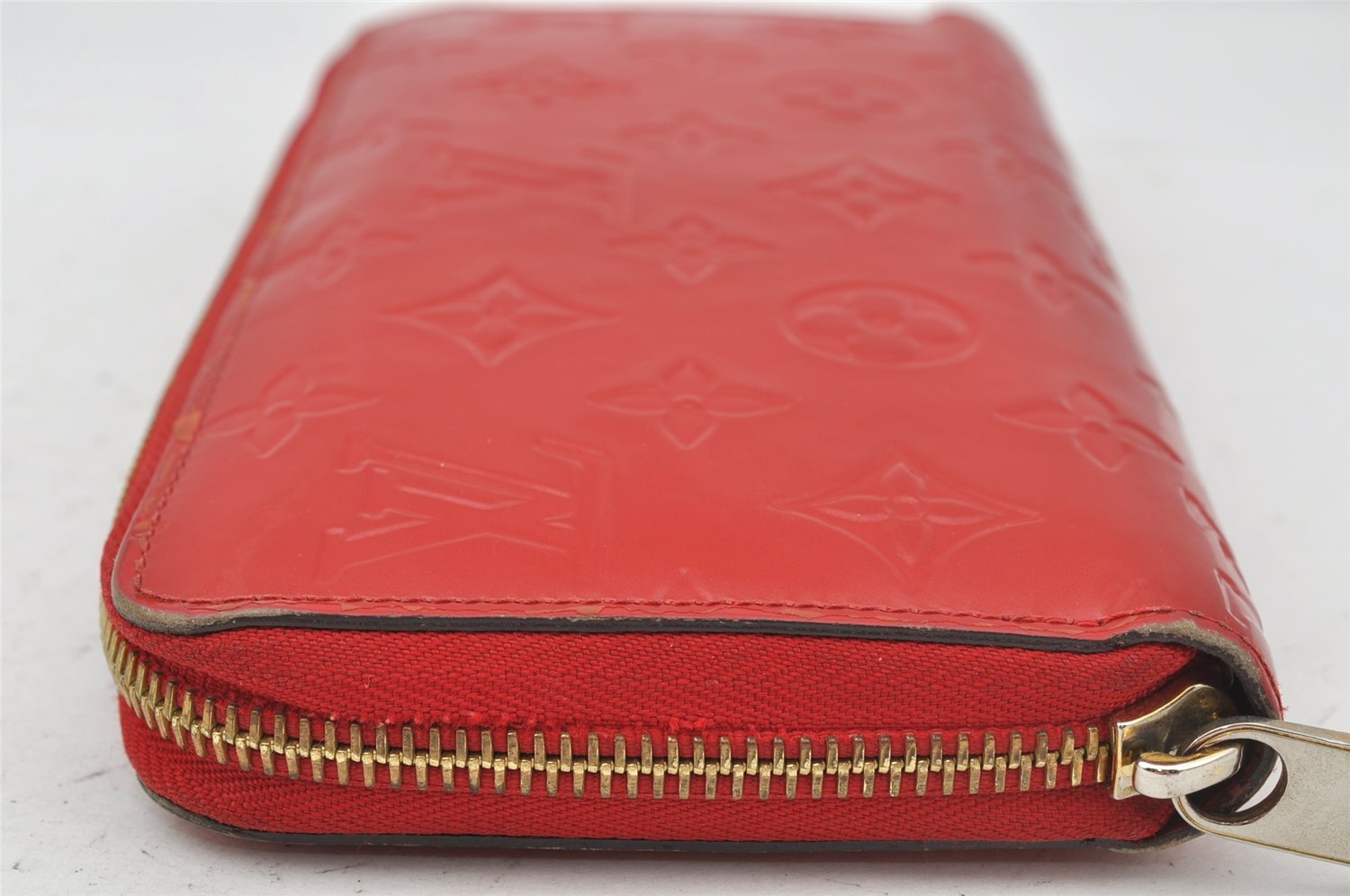 Authentic Louis Vuitton Vernis Zippy Wallet Long Purse Red M91732 LV 0110J