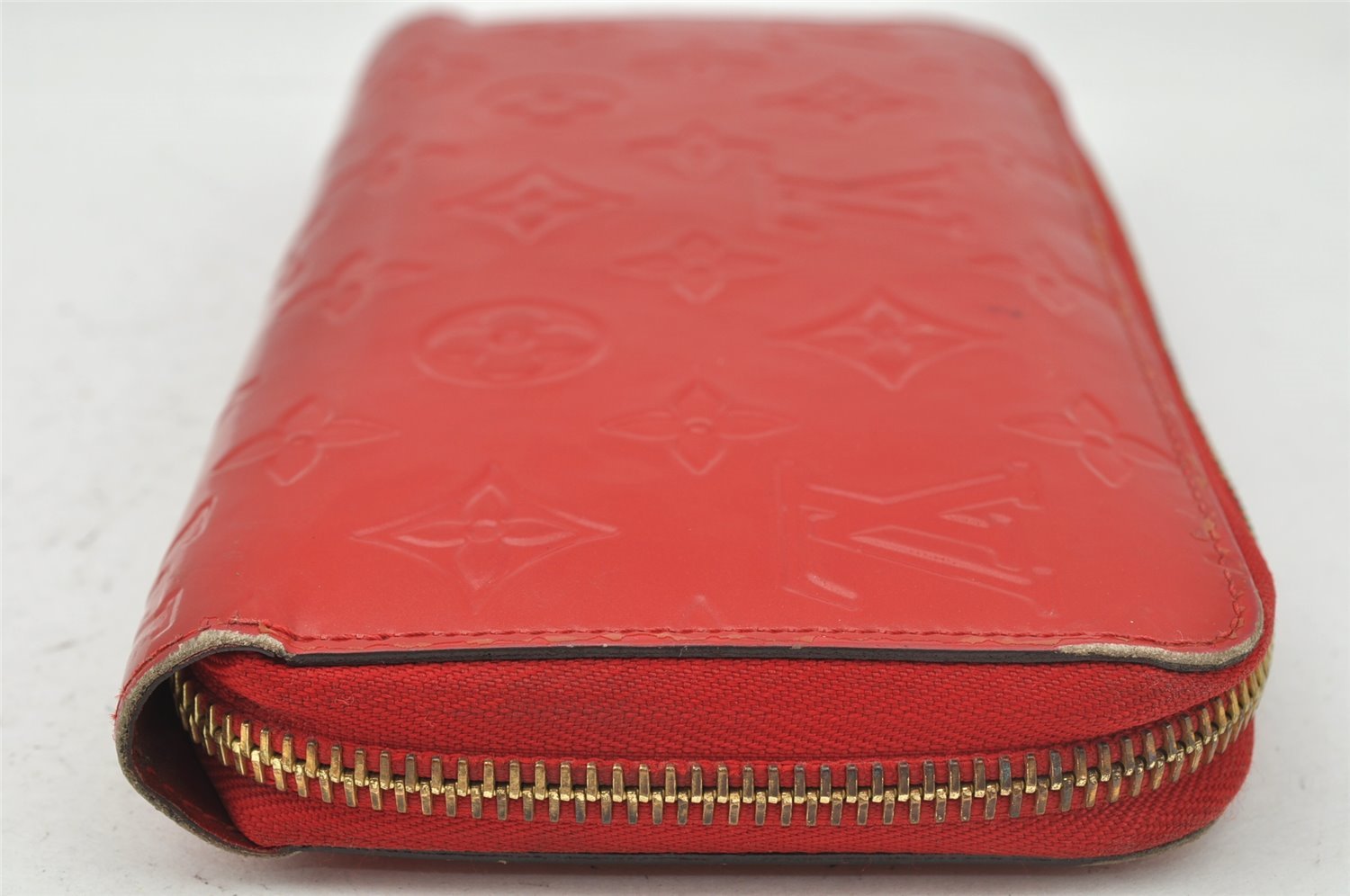 Authentic Louis Vuitton Vernis Zippy Wallet Long Purse Red M91732 LV 0110J