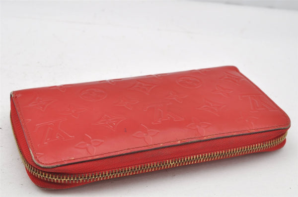 Authentic Louis Vuitton Vernis Zippy Wallet Long Purse Red M91732 LV 0110J