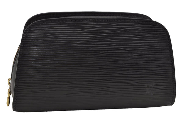 Authentic Louis Vuitton Epi Dauphine Cosmetic Pouch Black M48442 LV 0111J