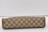 Authentic GUCCI Vintage Clutch Hand Bag Purse GG PVC Leather Brown 0111K