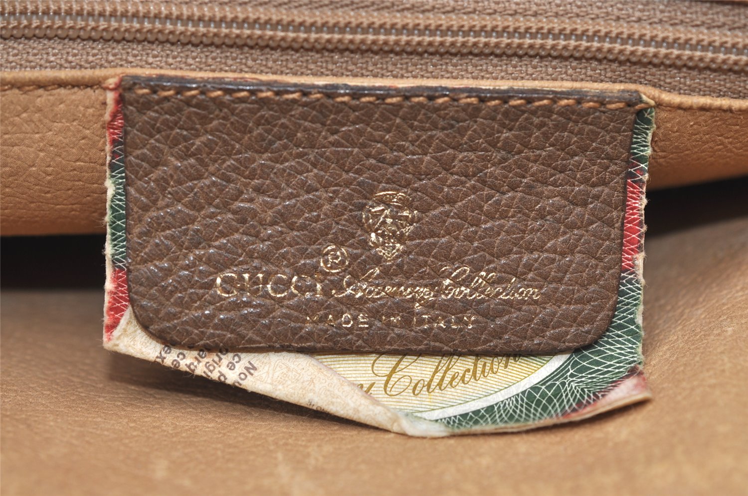 Authentic GUCCI Vintage Clutch Hand Bag Purse GG PVC Leather Brown 0111K
