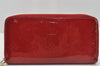 Authentic Louis Vuitton Vernis Zippy Wallet Long Purse Red M91981 LV 0112J