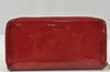 Authentic Louis Vuitton Vernis Zippy Wallet Long Purse Red M91981 LV 0112J