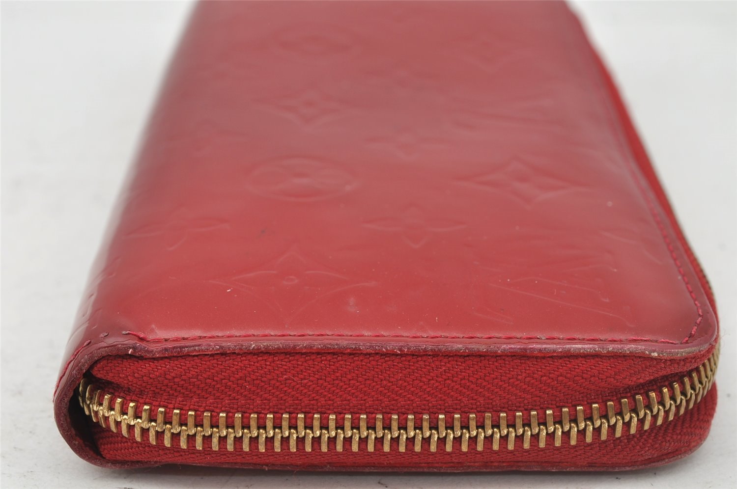 Authentic Louis Vuitton Vernis Zippy Wallet Long Purse Red M91981 LV 0112J