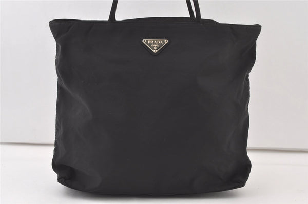 Authentic PRADA Nylon Tessuto City Leather Tote Hand Bag B7699 Black 0113K