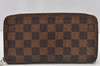 Authentic Louis Vuitton Damier Zippy Long Wallet Purse N60015 LV 0114J