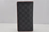 Auth Louis Vuitton Damier Graphite Portefeuille Brazza Wallet N63254 Red 0115J