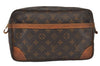 Authentic Louis Vuitton Monogram Compiegne 28 Clutch Hand Bag M51845 LV 0117K