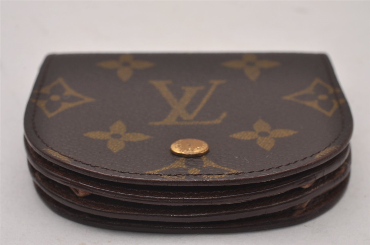 Authentic Louis Vuitton Monogram Porte Monnaie Gousset M61970 Coin Purse 0119J