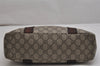 Authentic GUCCI Vintage Hand Tote Bag Purse GG PVC Leather 141976 Brown 0120K