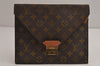 Auth Louis Vuitton Monogram Poche Plate Clutch Document Case Old Model LV 0121K