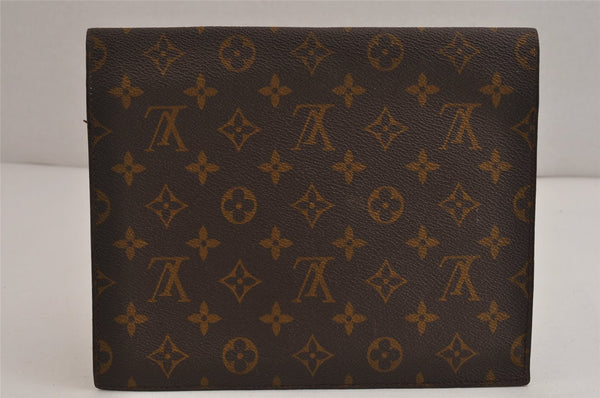 Auth Louis Vuitton Monogram Poche Plate Clutch Document Case Old Model LV 0121K