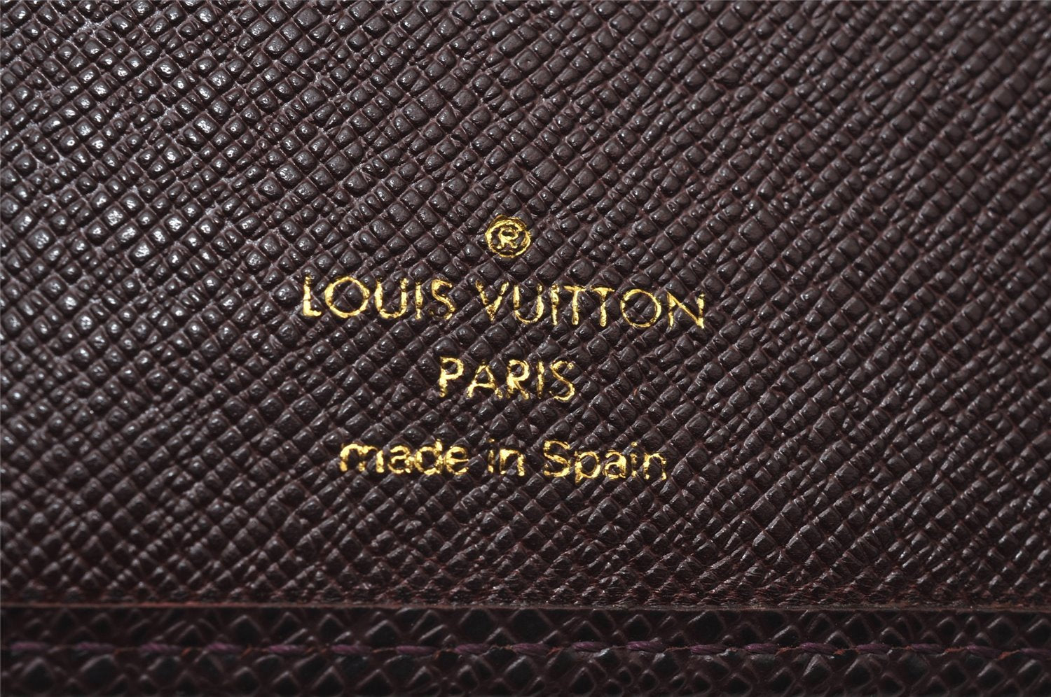 Authentic Louis Vuitton Taiga Agenda Poche Notebook Cover Purple R20415 LV 0123J