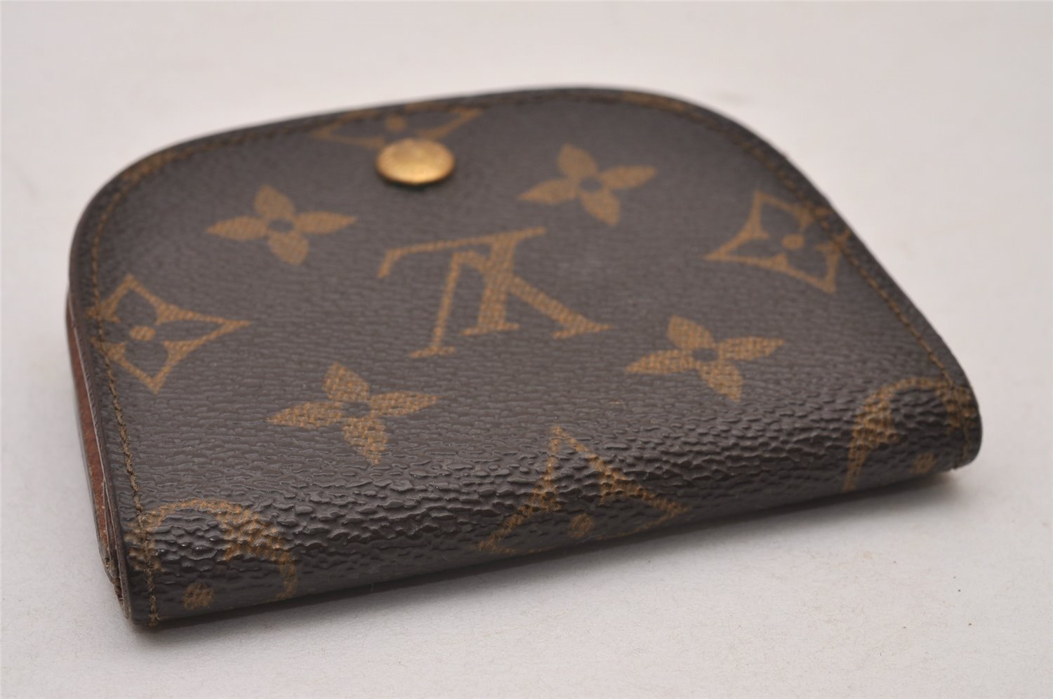 Authentic Louis Vuitton Monogram Porte Monnaie Gousset M61970 Coin Purse 0124J