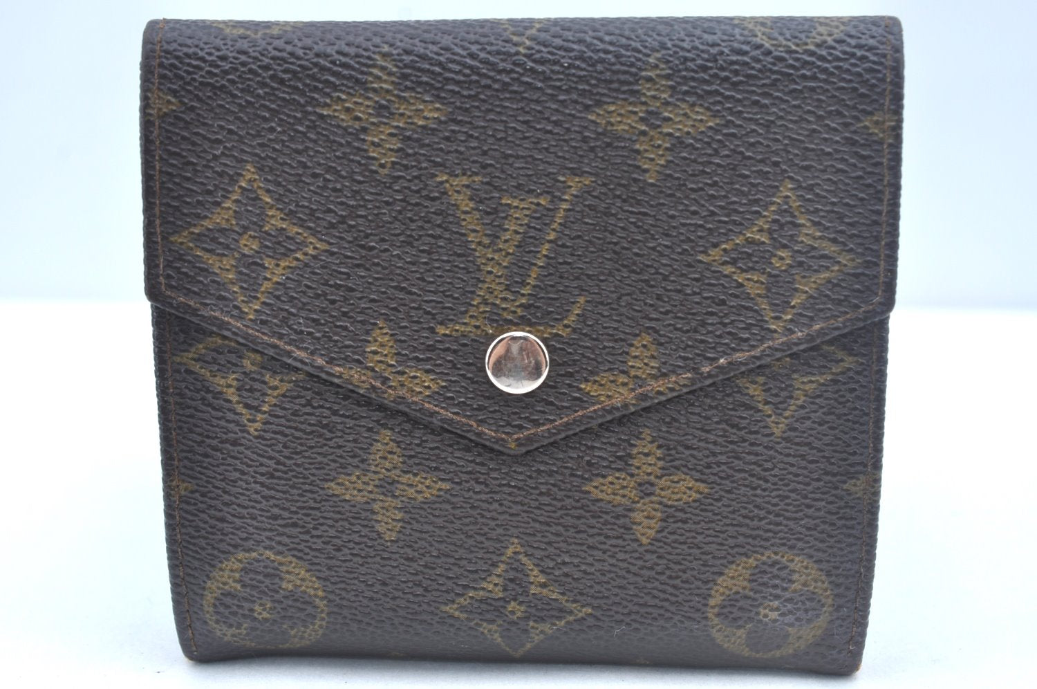 Authentic Louis Vuitton Monogram Porte Monnaie Billets Wallet M61660 LV 0125J