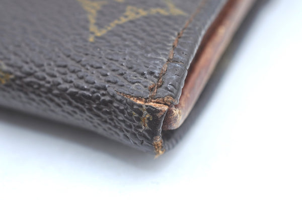 Authentic Louis Vuitton Monogram Porte Monnaie Billets Wallet M61660 LV 0125J